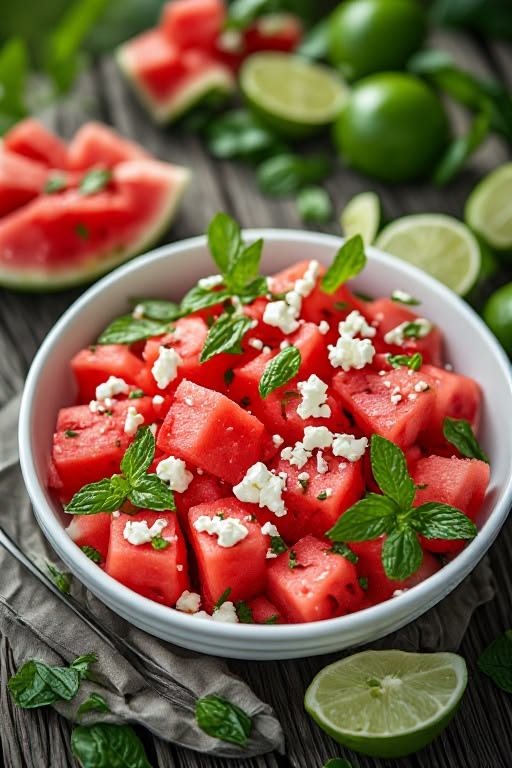 Salada de melancia com feta